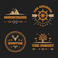 Free vector retro logo collection