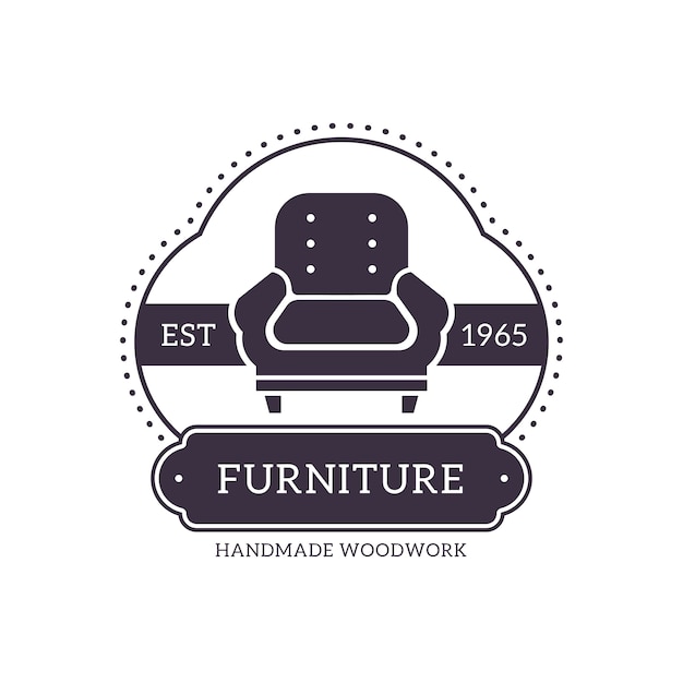 Free vector retro logo for furniture