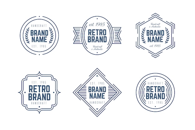 Free vector retro logo pack