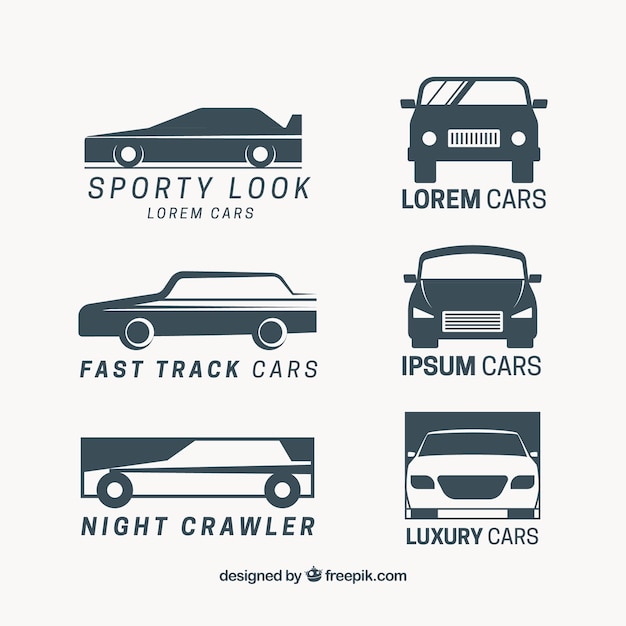 Retro logos of cars collection