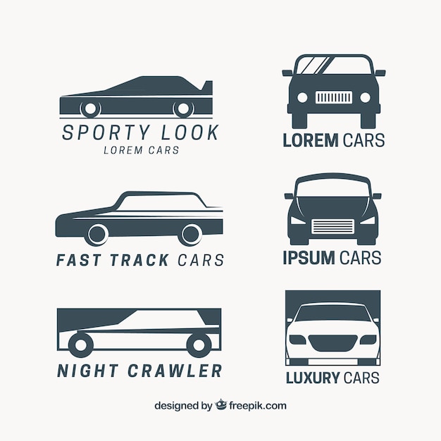 Free Vector retro logos of cars collection 