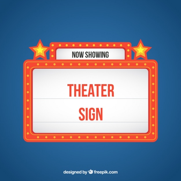 Free vector retro luminous theater signboard