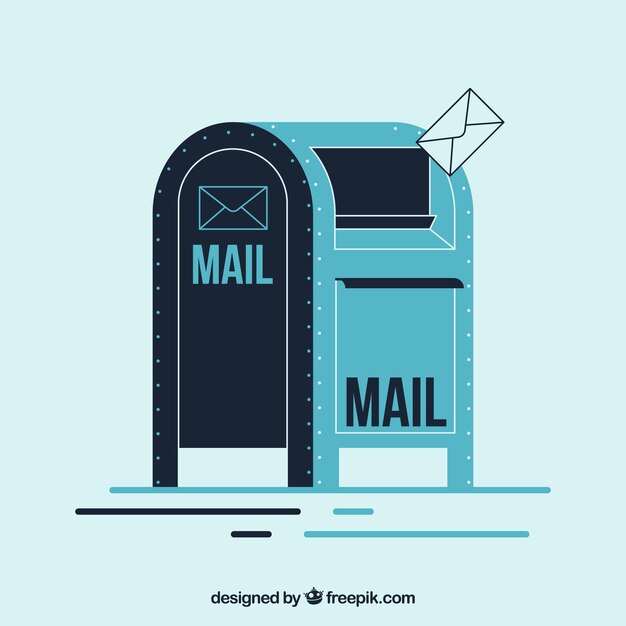 Retro mailbox background in flat design