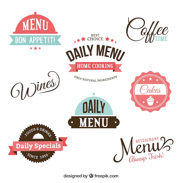 Vettore gratuito retro badge del menu