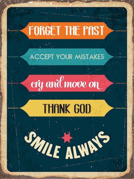 Free vector retro metal sign about smiling