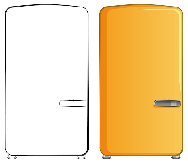 Free vector retro and modern refrigerators illustration