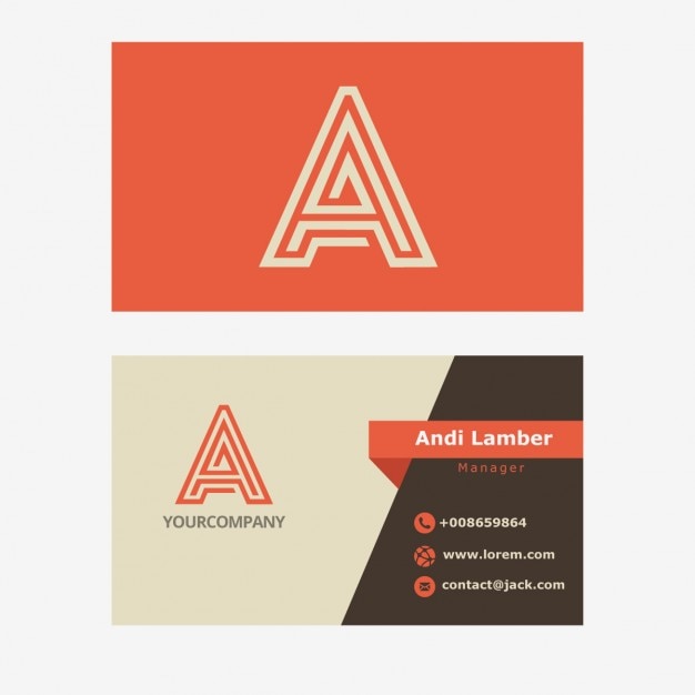 Free vector retro monogram business card design