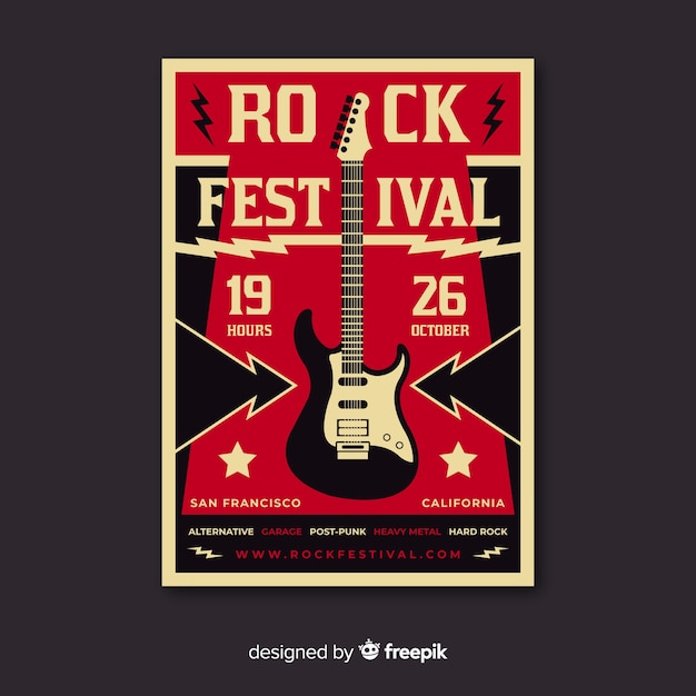 Free vector retro music poster template