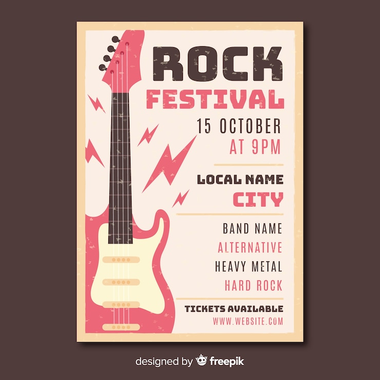 Free Vector retro music poster template