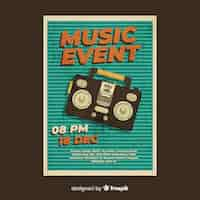 Free vector retro music poster template