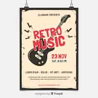 Free vector retro music poster template