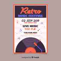 Free vector retro music poster template