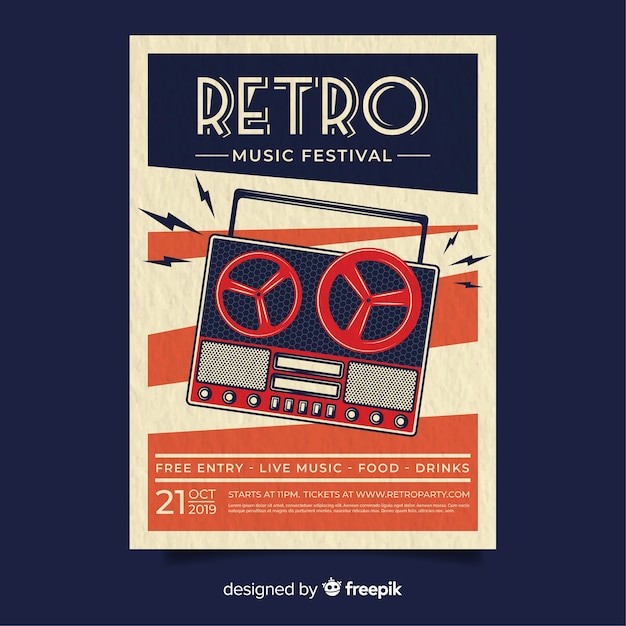 Retro music poster template