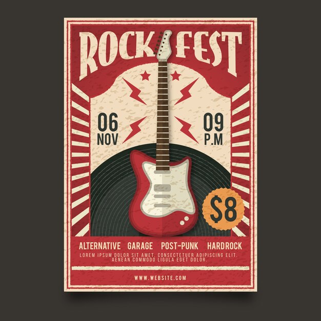 Retro music poster template
