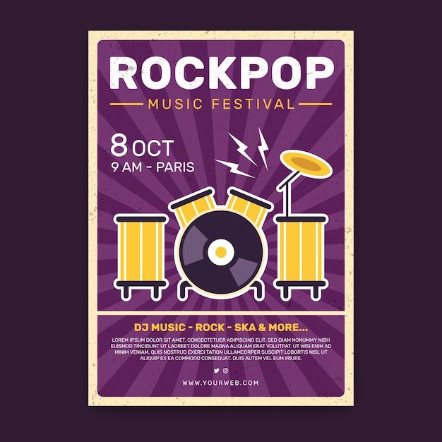 Retro music poster template