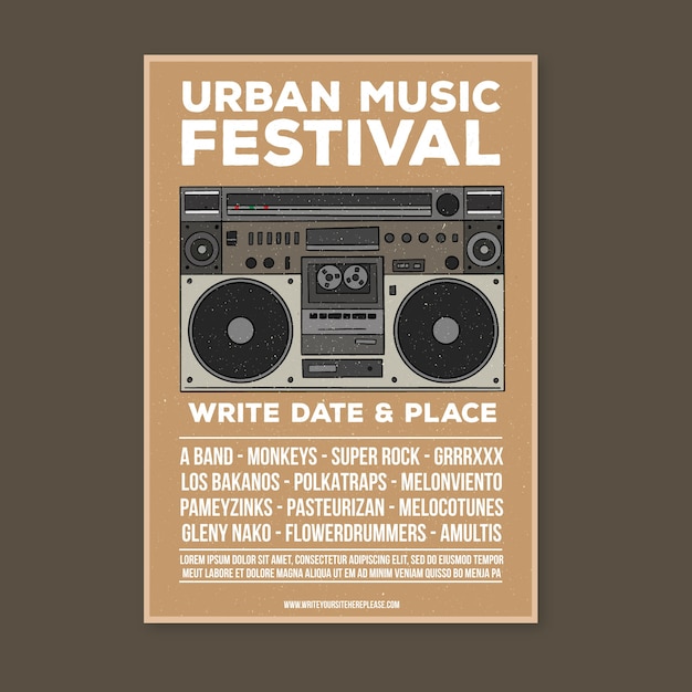 Retro music poster template