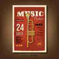 Free vector retro music poster template