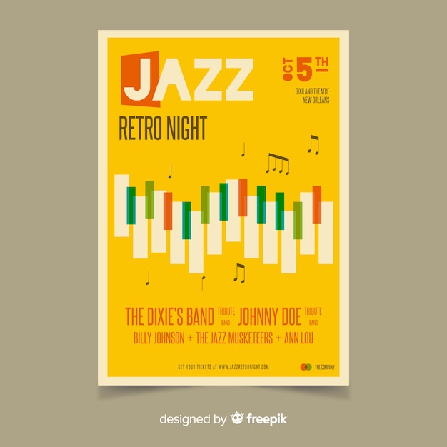 Retro music poster template