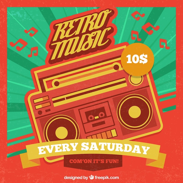 Free vector retro music poster