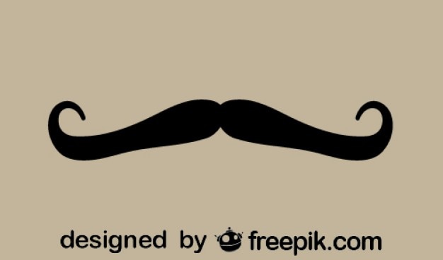 Free vector retro mustache silhouette design