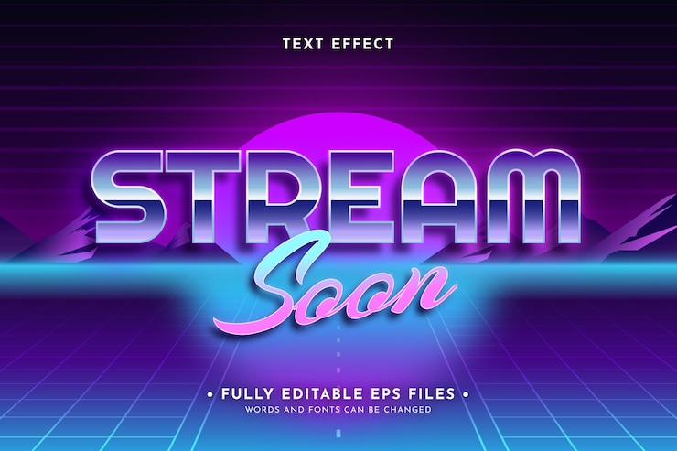 Free Vector retro neon text effect design