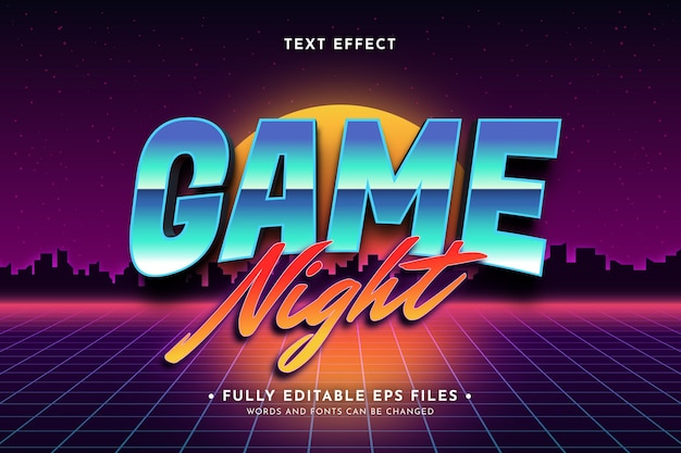 Free vector retro neon text effect design