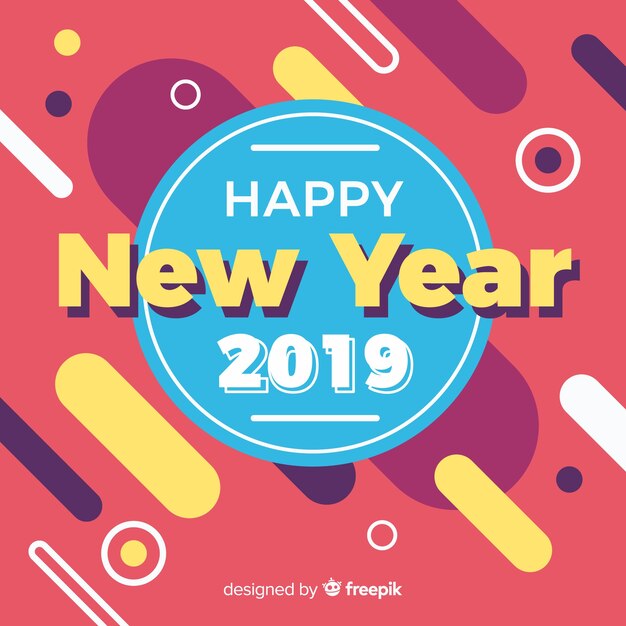 Retro new year 2019 background