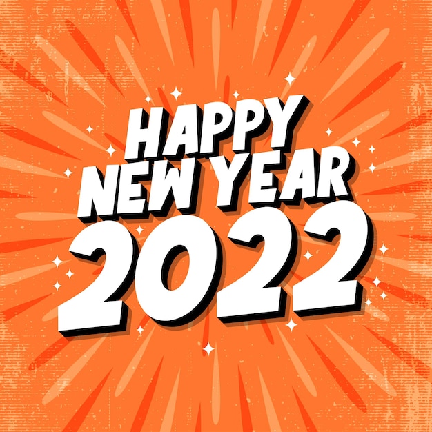 Retro  new year 2022 banner