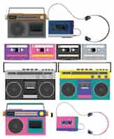 Free vector retro objects and electronic devices