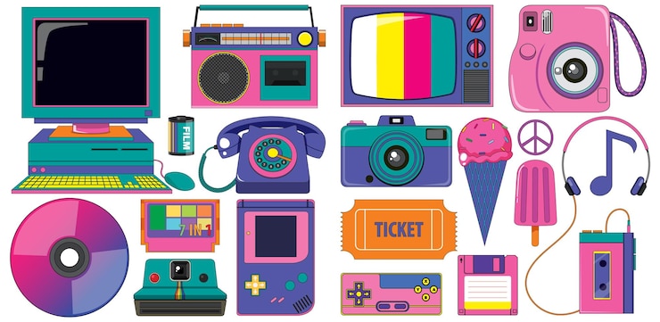 Free Vector retro objects and elements set