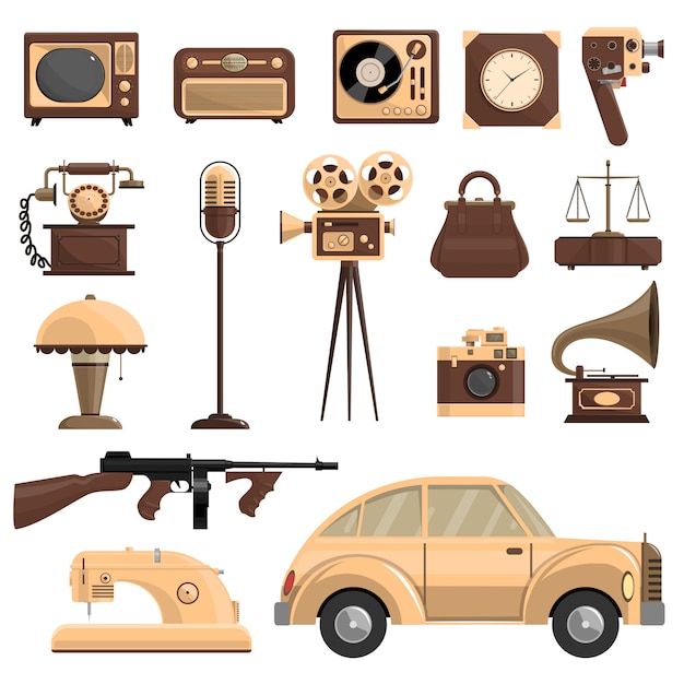 Retro objects set