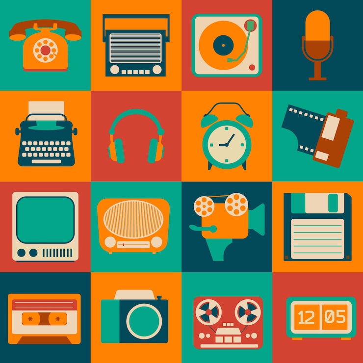 Free Vector retro objects