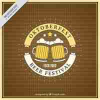 Free vector retro oktoberfest background with toast