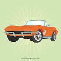 Free vector retro orange car