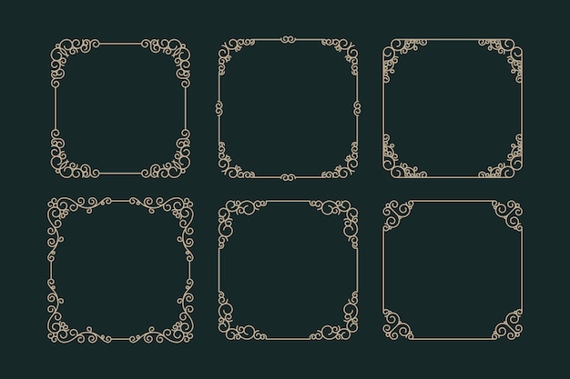 Retro ornamental frame collection