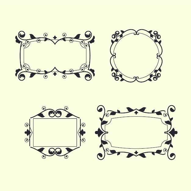 Retro ornamental frame set