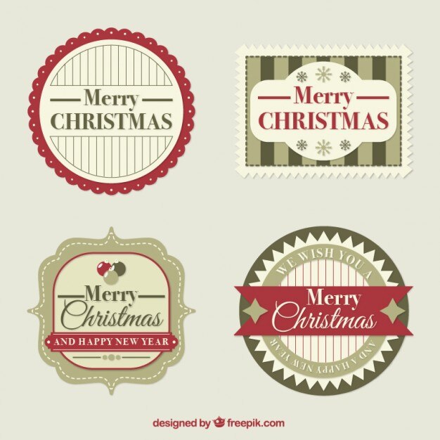 Retro pack of christmas badges