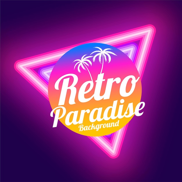 Free vector retro paradise neon background design