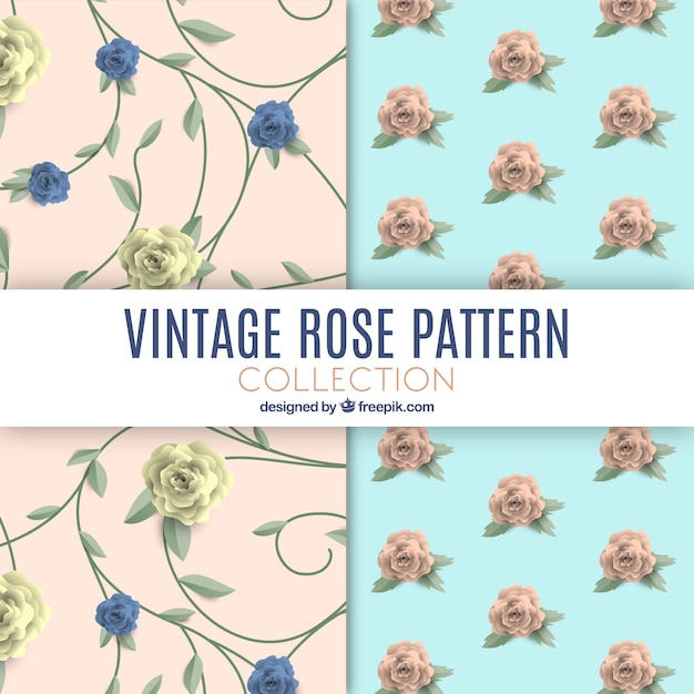 Free vector retro pattern of roses