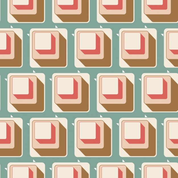 丸みを帯びた四角のレトロなパターン