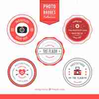 Free vector retro photo badges set