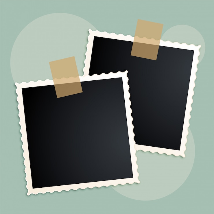 Free Vector retro photo frames scrapbook design