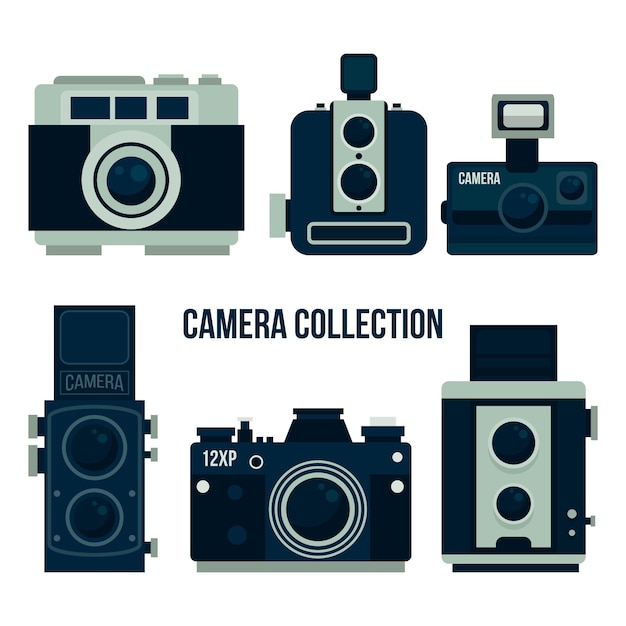 Free vector retro photo studio camera collection