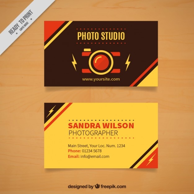 Retro photo studio card