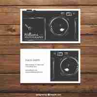 Free vector retro photography visit card