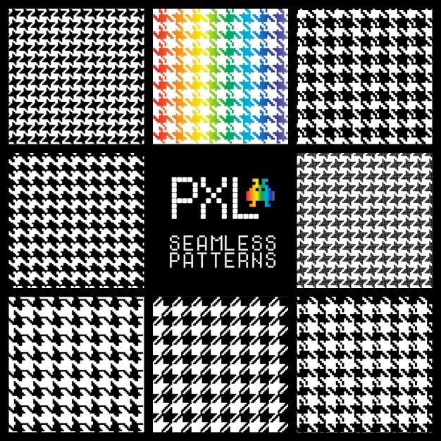 Free vector retro pixel patterns