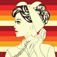 Free vector retro pop art illustration of woman at telephone