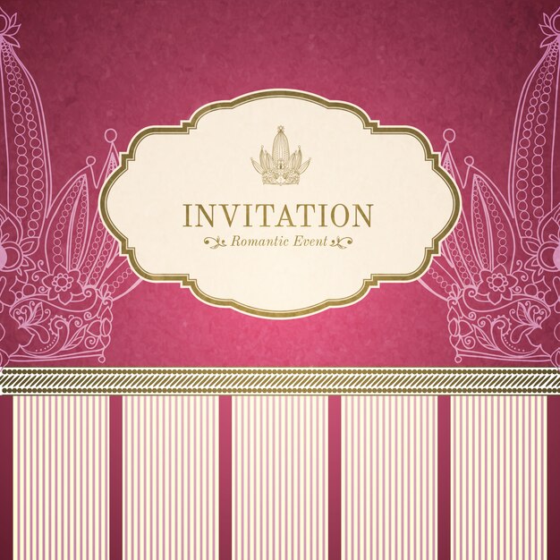 Free vector retro princess invitation template