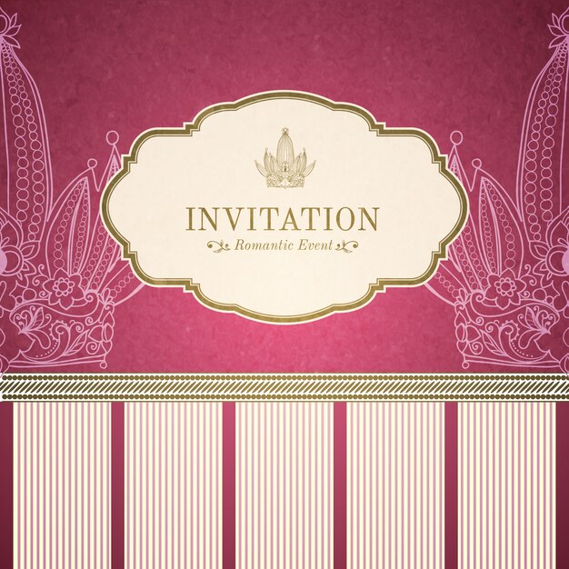 Retro princess invitation template