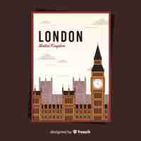 Free vector retro promotional poster of london